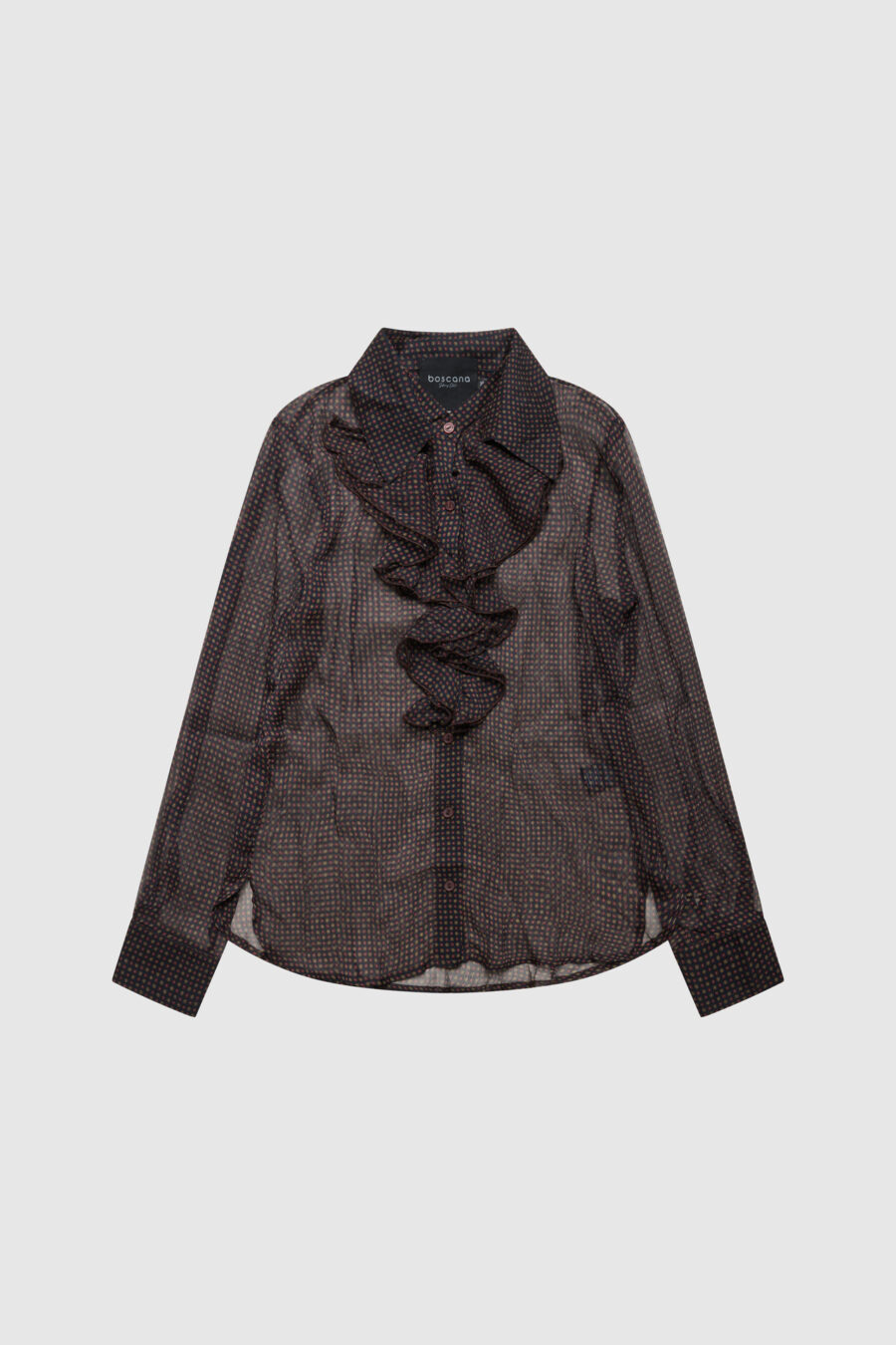 Seidenbluse in Schwarz mit Blumen, transparente Bluse, Damenbluse